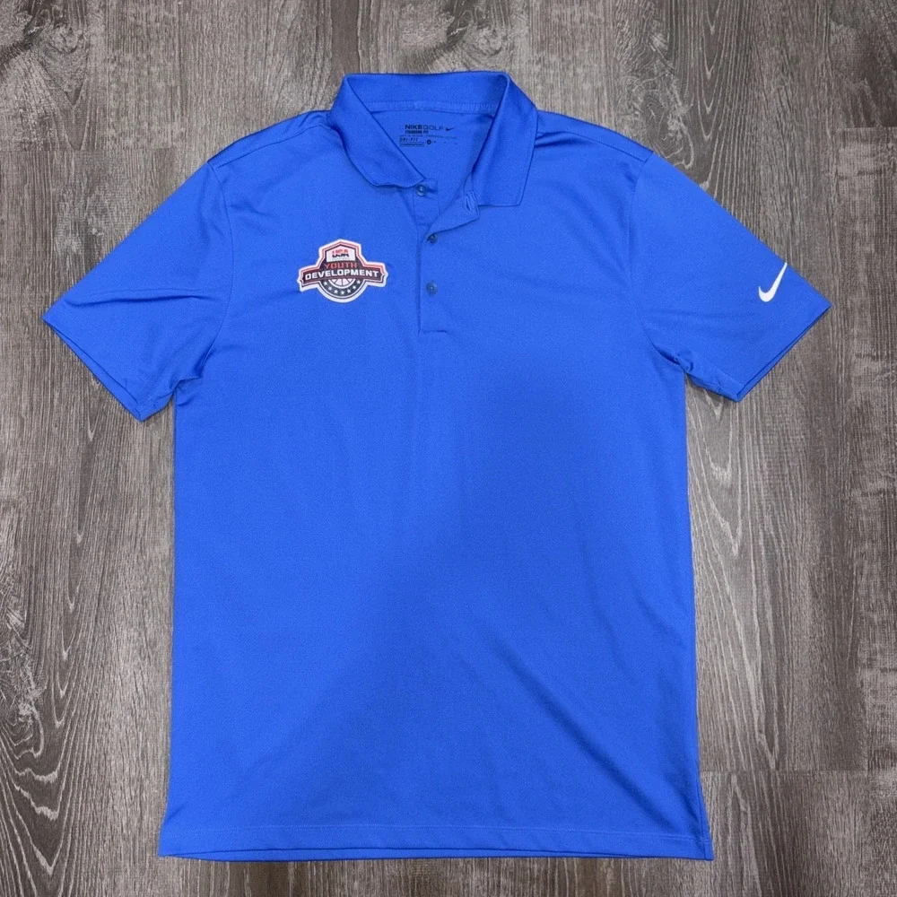 Nike Team USA Basketball Polo Shirt Mens Medium Dri-FIT Golf Short Sleeve